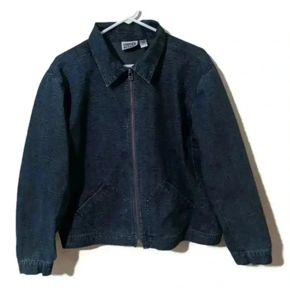 Chico's Designs Womens Light Jean Jacket Sz 3.0